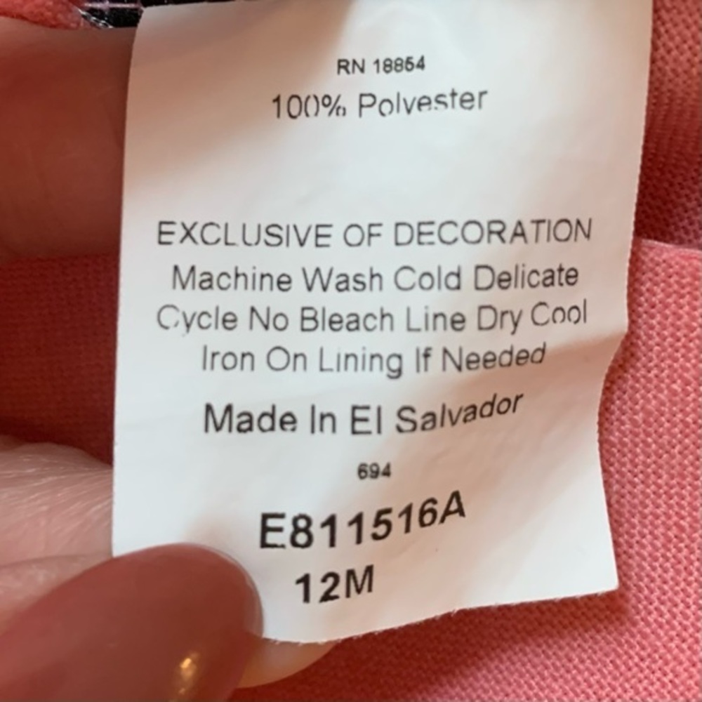 Rare Editions Pink Occasion Dress 12 months - Picture 8 of 10